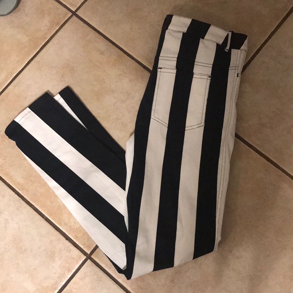 Black and White striped jeans💕